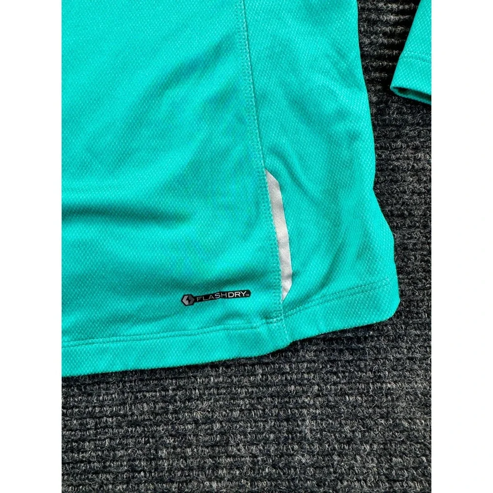 The North Face Top Womens Large Turquoise Half Zip Flashdry Thumbhole Athleisure - Picture 11 of 15